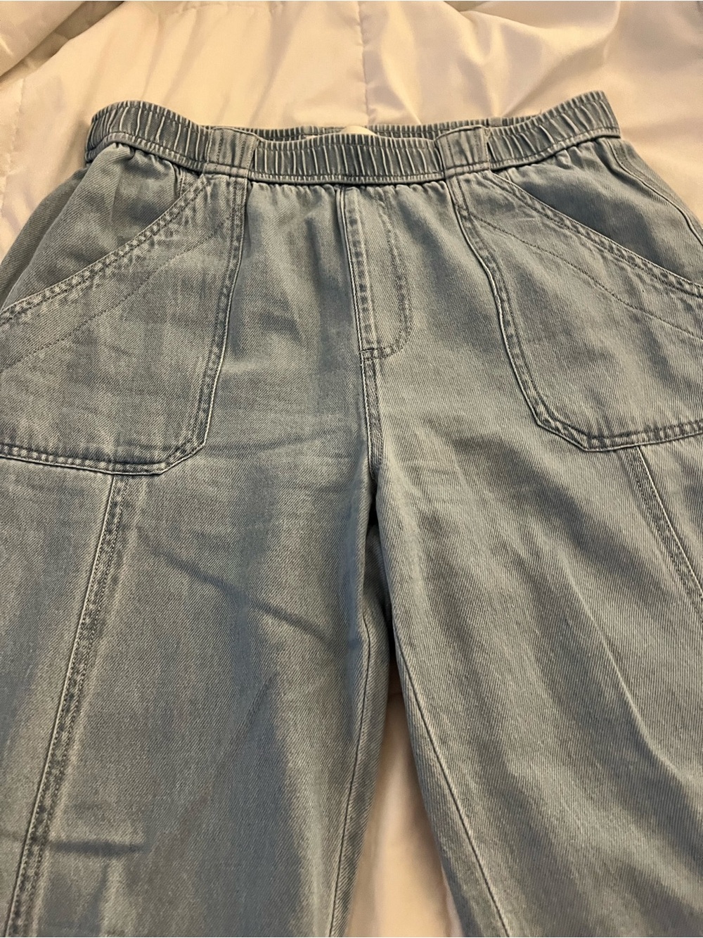 Risen, Light Blue Pull-On wide leg denim